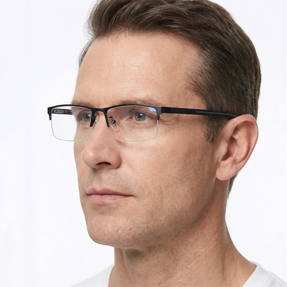 

Brand Designer Reading Glasses Men Women Fashion Half Frame Presbyopic Glasses Vintage Business Diopter Eyeglasses +1.0 1.5 2.0