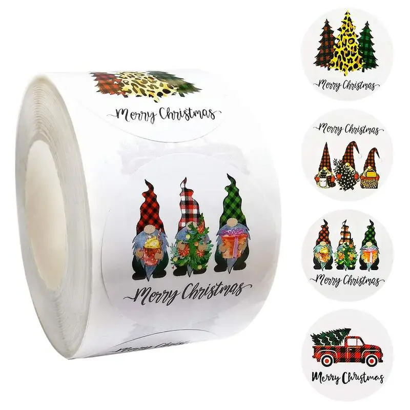 Christmas Wrapping Labels 500Pcs Festival Crafts Labels For Christmas Holiday Gift Sealing Stickers Christmas Party Supplies For
