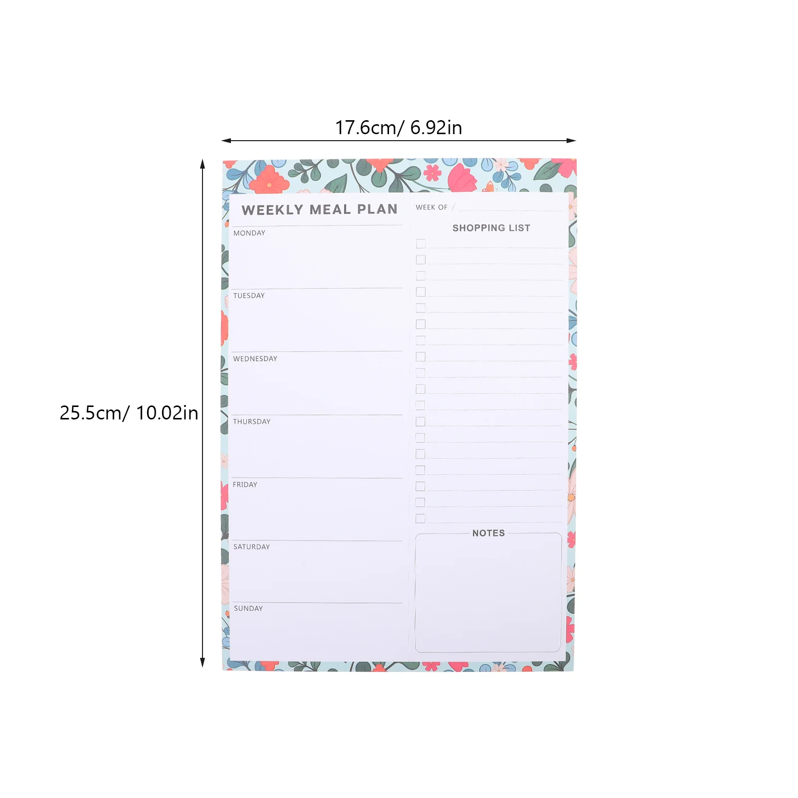 Meal Planning Notepad Menu Notebook for Kitchen Magnetic Shopping List Planner Household Tearable Food Desk Weekly