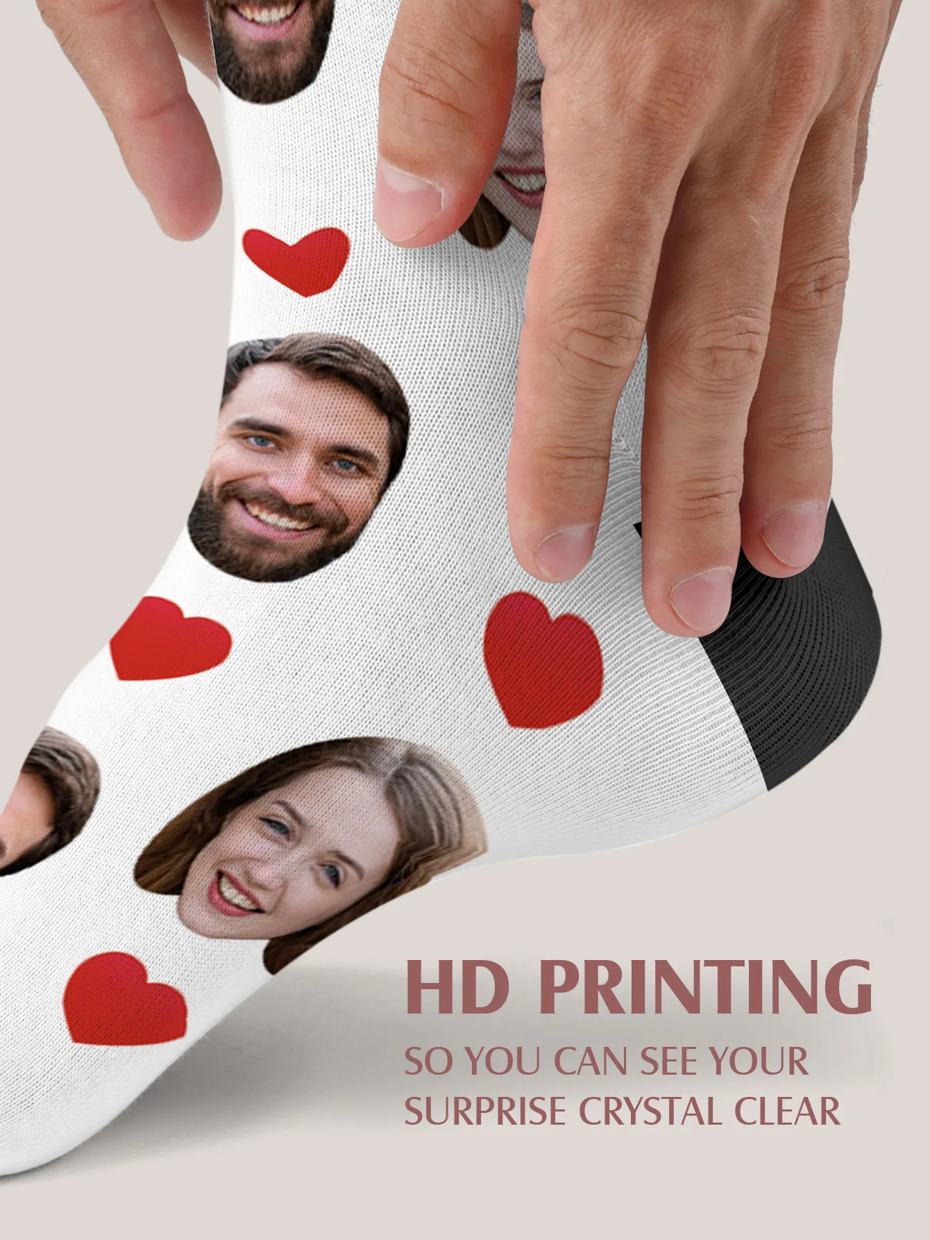 جوارب وجه مخصصة، جوارب صور مخصصة، جوارب مضحكة قابلة للتخصيص مع صورتك، مقاسين متوفر، هدية فريدة للزوجين #3