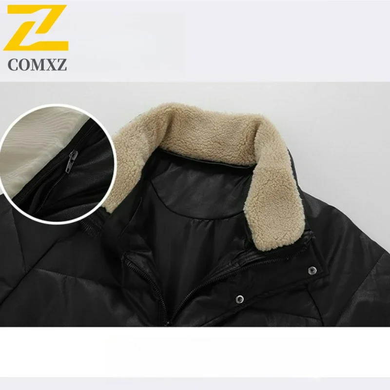 2025 New Winter Jacket Men Vintage Casual Quilted Coat Hooded Fake Two Piece Scratch Resistant  Fashion​ Windproof Jacket ​