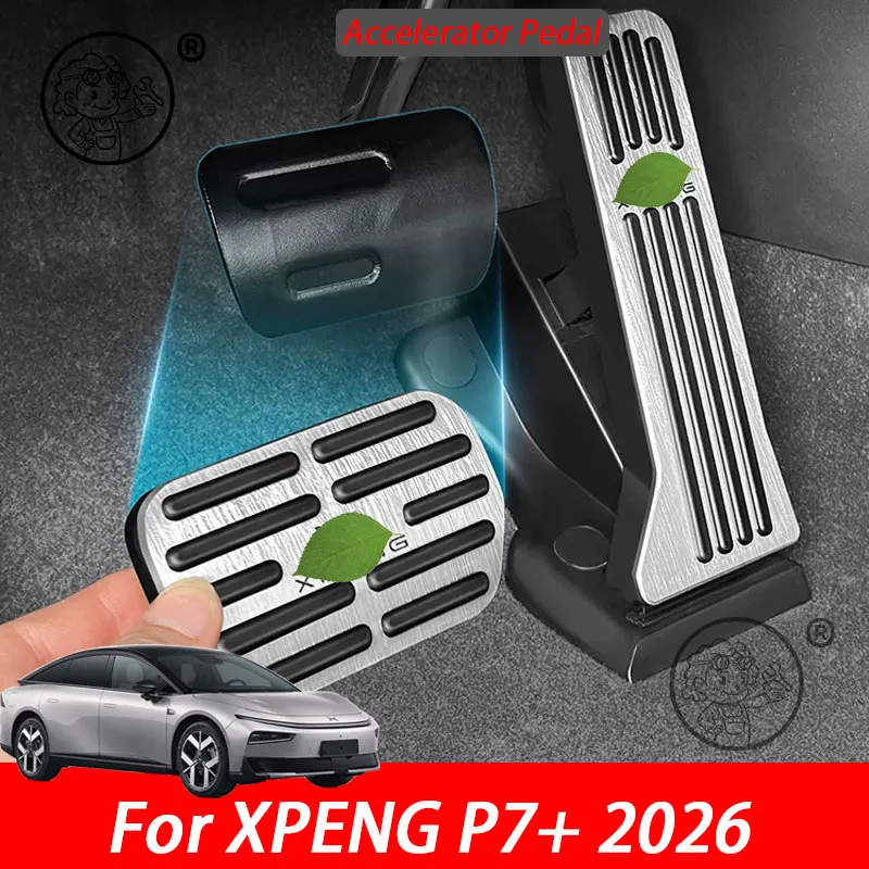 Pédale d'accélérateur en alliage d'aluminium antidérapante pour XPENG P7+ 2026 2027, accessoires de modification intérieure de voiture