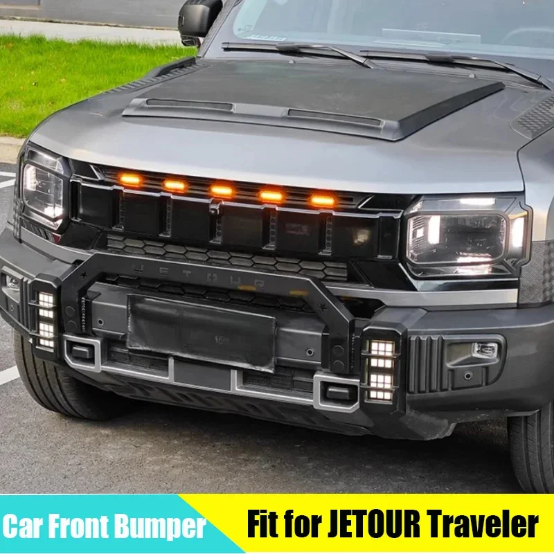 Car Front Bumper Suitable for JETOUR Traveler T2 2023+ Modified Front Guard Bumper Anti-collision Bumper Car Exterior Parts