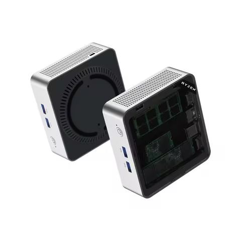 AMD Ryzen 4300U Quad Core Pokect Mini PC Dual HDMI 1x2.5G LAN RJ45 Palm Home Computer Dual DDR4 RAM NVMe Windwos 11 WiFi6 Bt5.3