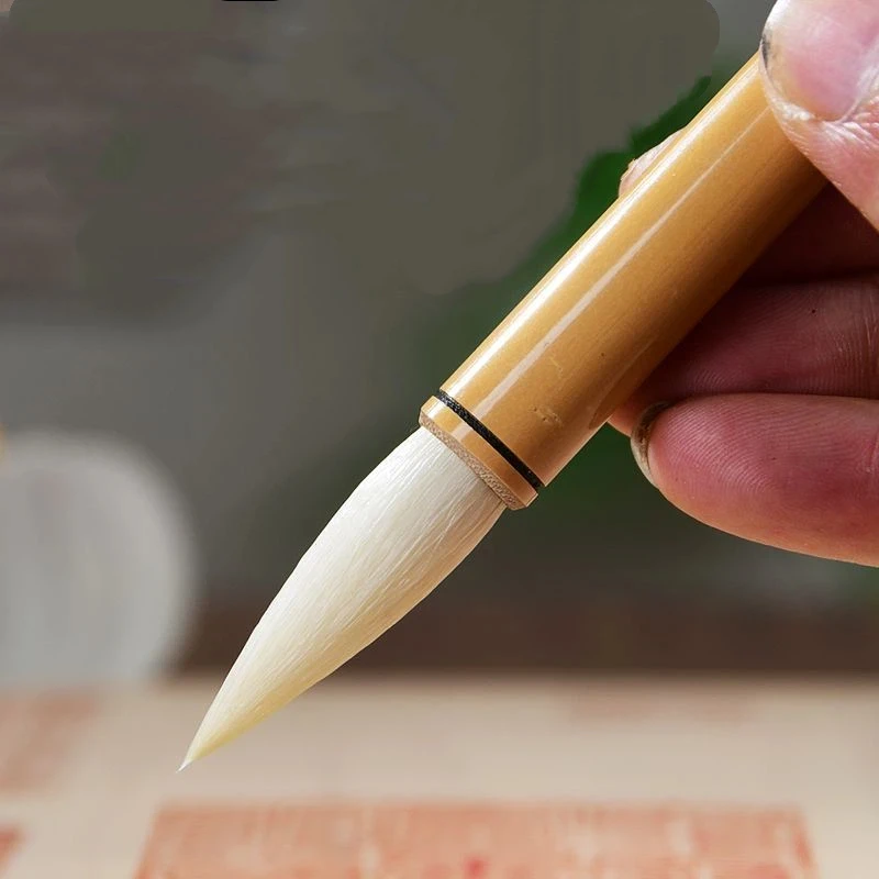 

Woolen Multiple Hair Traditional Chinese Handcraft Calligraphy Brush Seal Official Regular Script Writing Practice Huzhou Brush