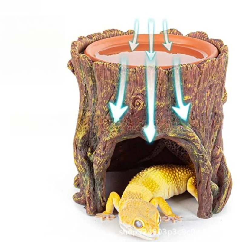 Garden Tree Stump Ornaments Home Garden Pet Lizard Nest Design and Decoration Ornaments Garden Resin Handicrafts