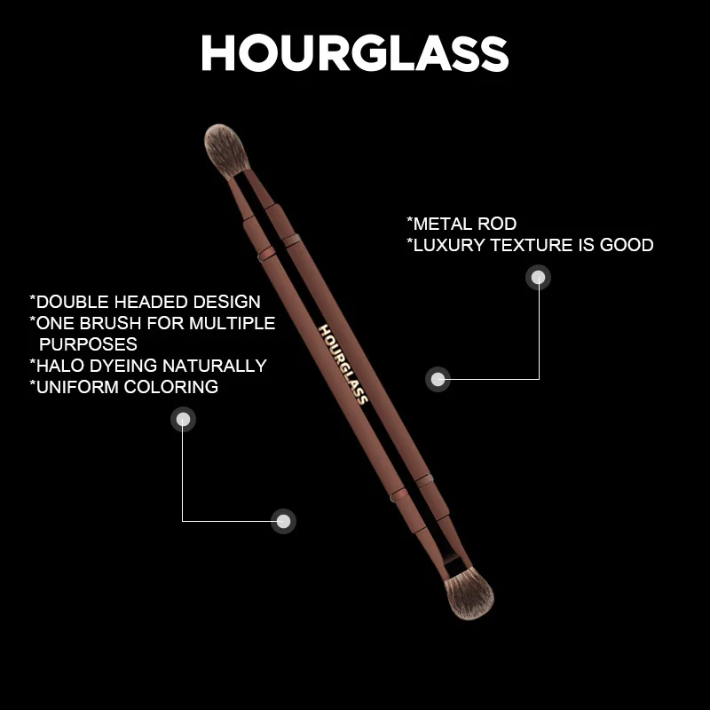 Hourglass Makeup Brush HG025- Double head telescopic halo dye brush with cover Portable makeup brush eye shadow refresh discount