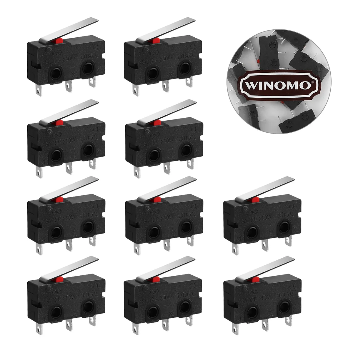 

10pcs Micro Switch 1No 1Nc Spdt Ac 125V 5A Short Straight Lever Mini Limit Switch For Electronic Control