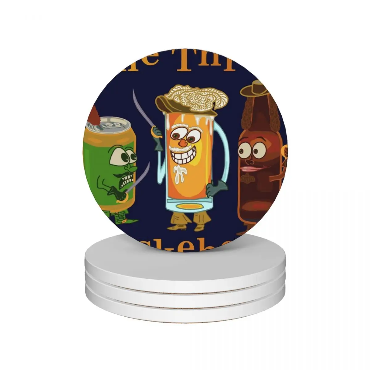 

Funny Beer Pun Three Muskebeers Ceramic Coasters (Set of 4) for cups set ceramic set bulk Coasters