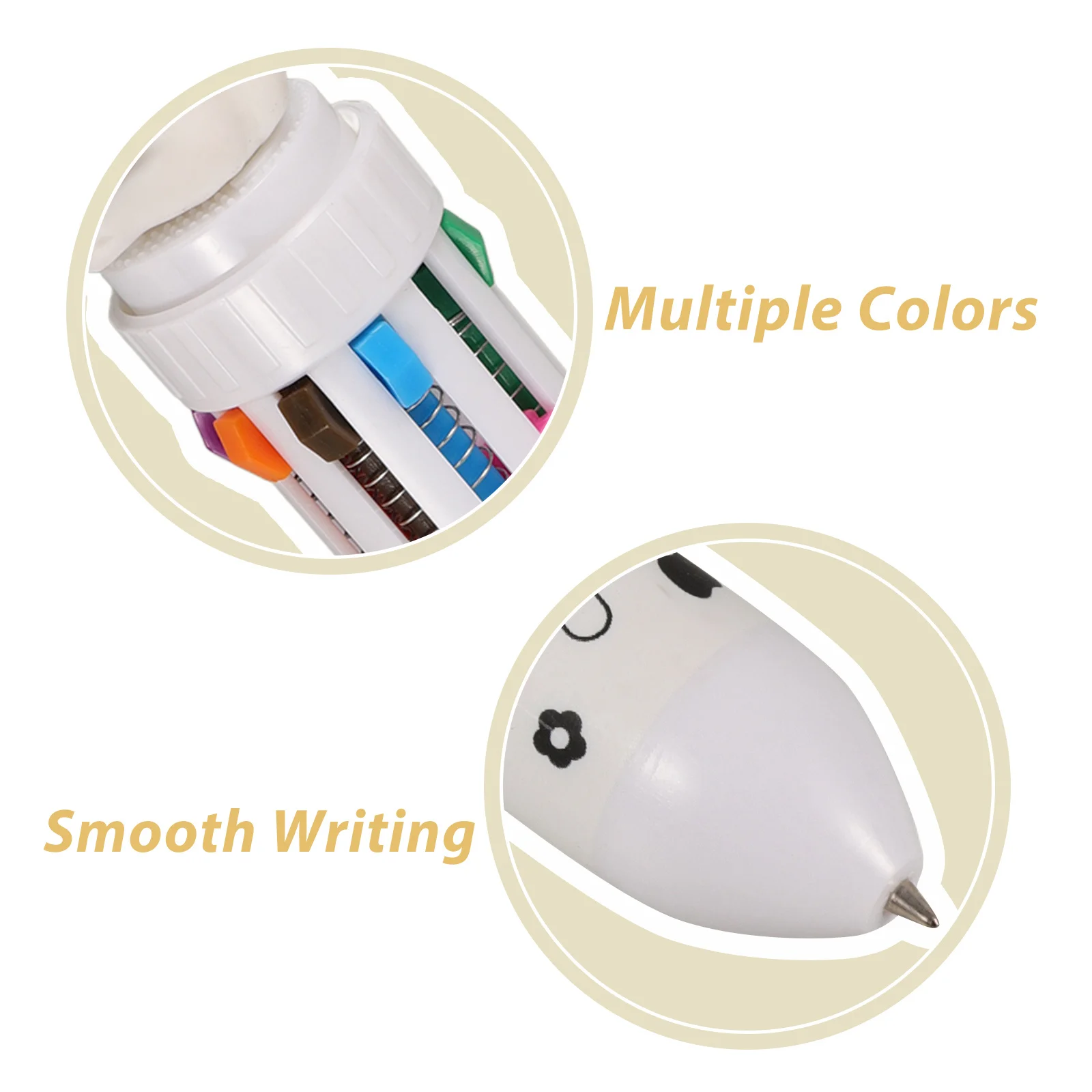 

8 шт., выдвижная шариковая ручка 0,5 мм, десять цветов, ручки для письма с героями мультфильмов, портативные забавные детские канцелярские принадлежности, эргономичный дизайн, плавное письмо