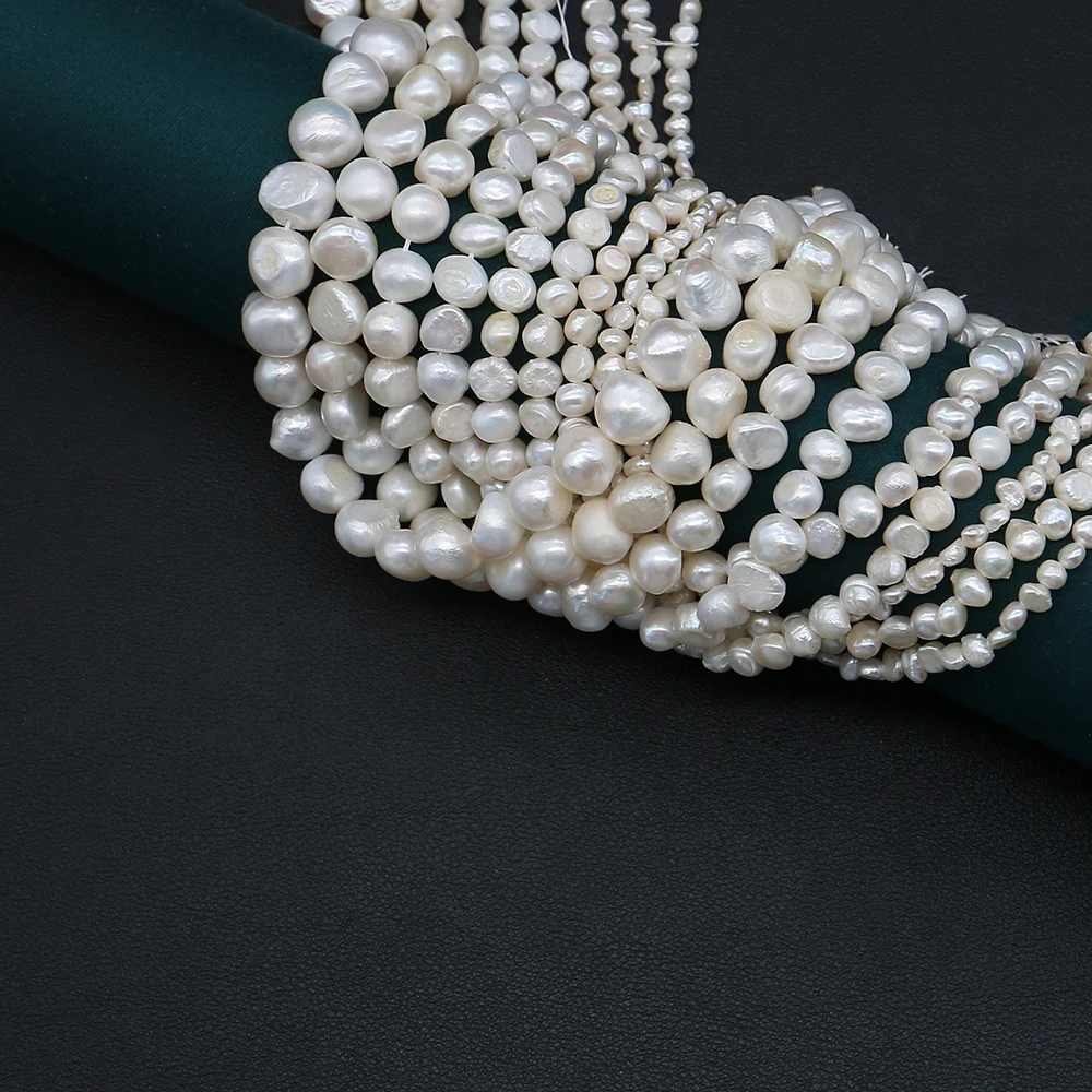 

Natural White Freshwater Baroque Pearl Beads for Jewelry Making DIY Bracelet Necklace Earrings Crafts Accessories 36cm Strand