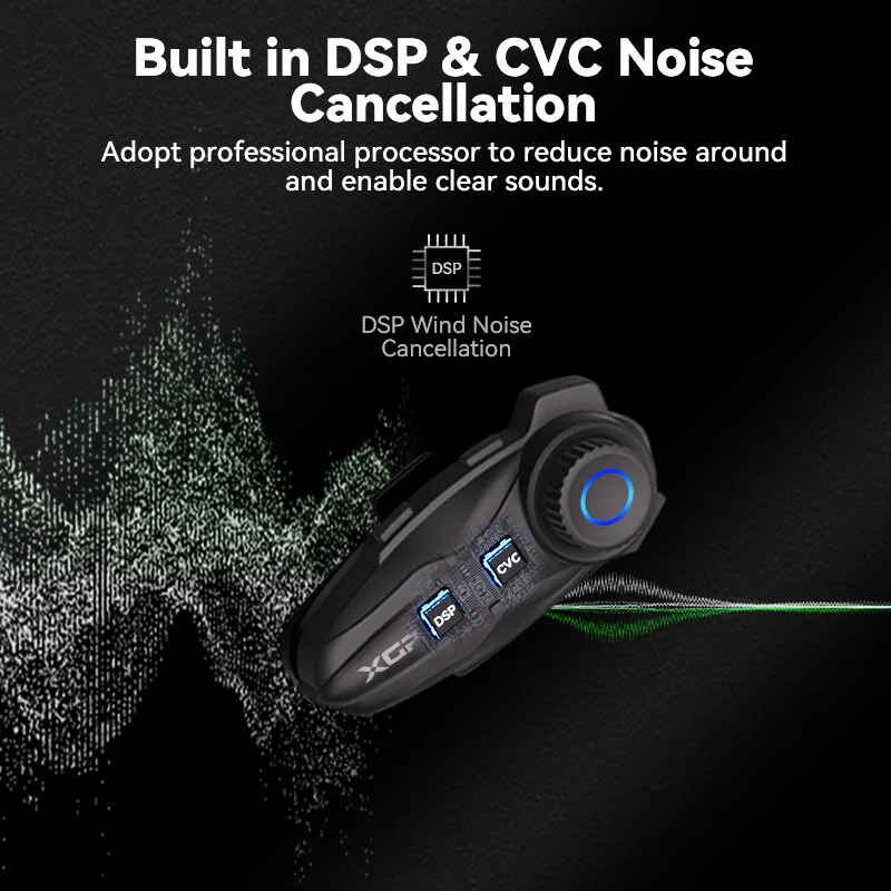 2025 XGP-X10 Bluetooth Motorcycle Intercom Wireless BT 5.3