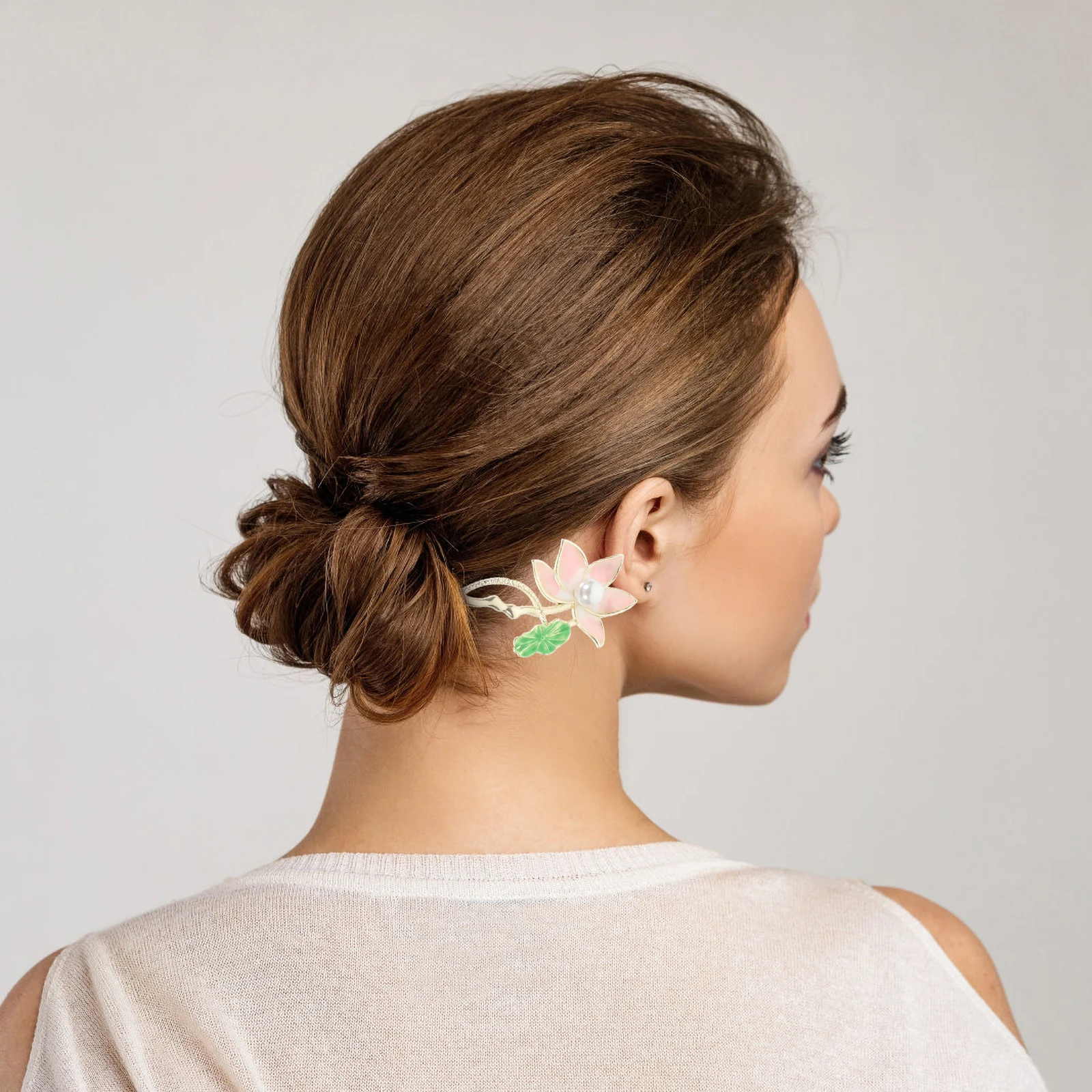 

Lotus Hairpin Vintage Floral Stick for Women Hair Bun Accessories with Delicate Design Chinese Style Hanfu Hairpin