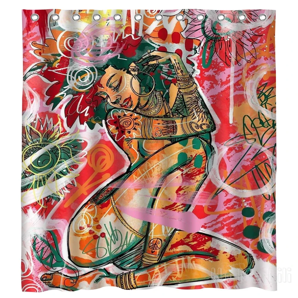 Sexy Woman Line Art Decoration Waterproof Fabric Shower Curtain Bathroom Accessories