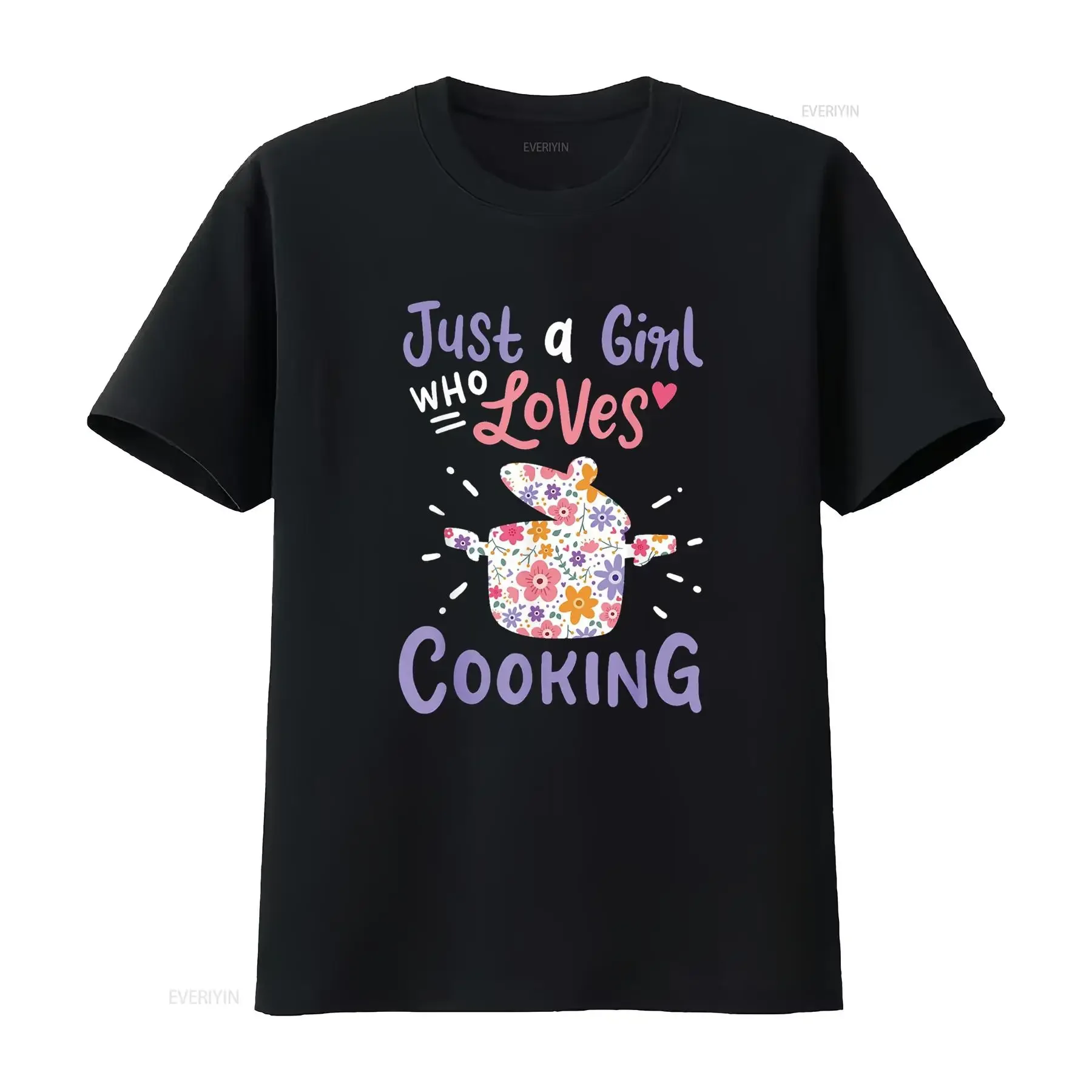 

Cooking Just A Girl Who Loves for Chef Cooks T Shirt vintage Washed Top For Everyday Wear designer clothes homme Versatile