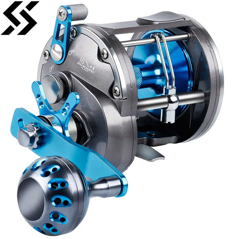 Sougayilang Trolling Fishing Reels Saltwater Full Metal Baitcasting Fishing Reel Max Drag 55LB Right Hand Fishing Reel Pesca