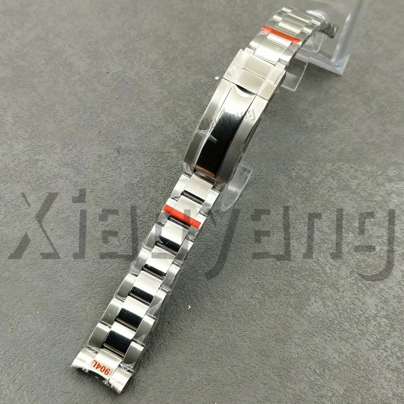 20mm Polished Center Link Oyster Bracelet Full Black Gold Rose Gold Silver Stainless Watch Band Fit 20mm Width Lug Watch Case