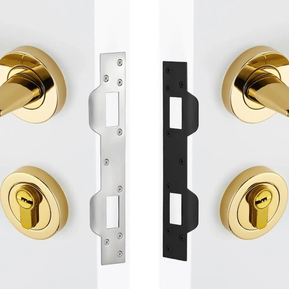 

Металлическая дверная защелка, нержавеющая защитная пластина для входной двери, устройства безопасности с двойными отверстиями и отверстием 5-1/2 дюйма