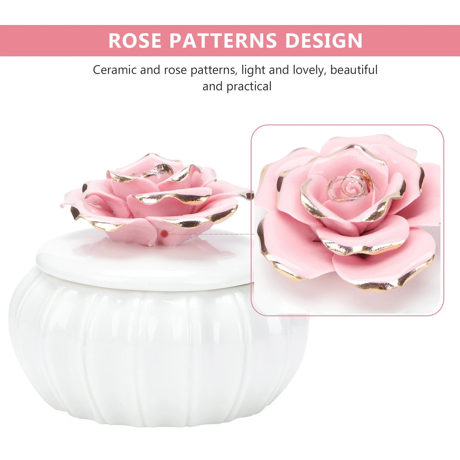

Decorative Boxes Ceramic Jewelry Wedding Dish Ceramics Porcelain Jar Rose Storage Decoration
