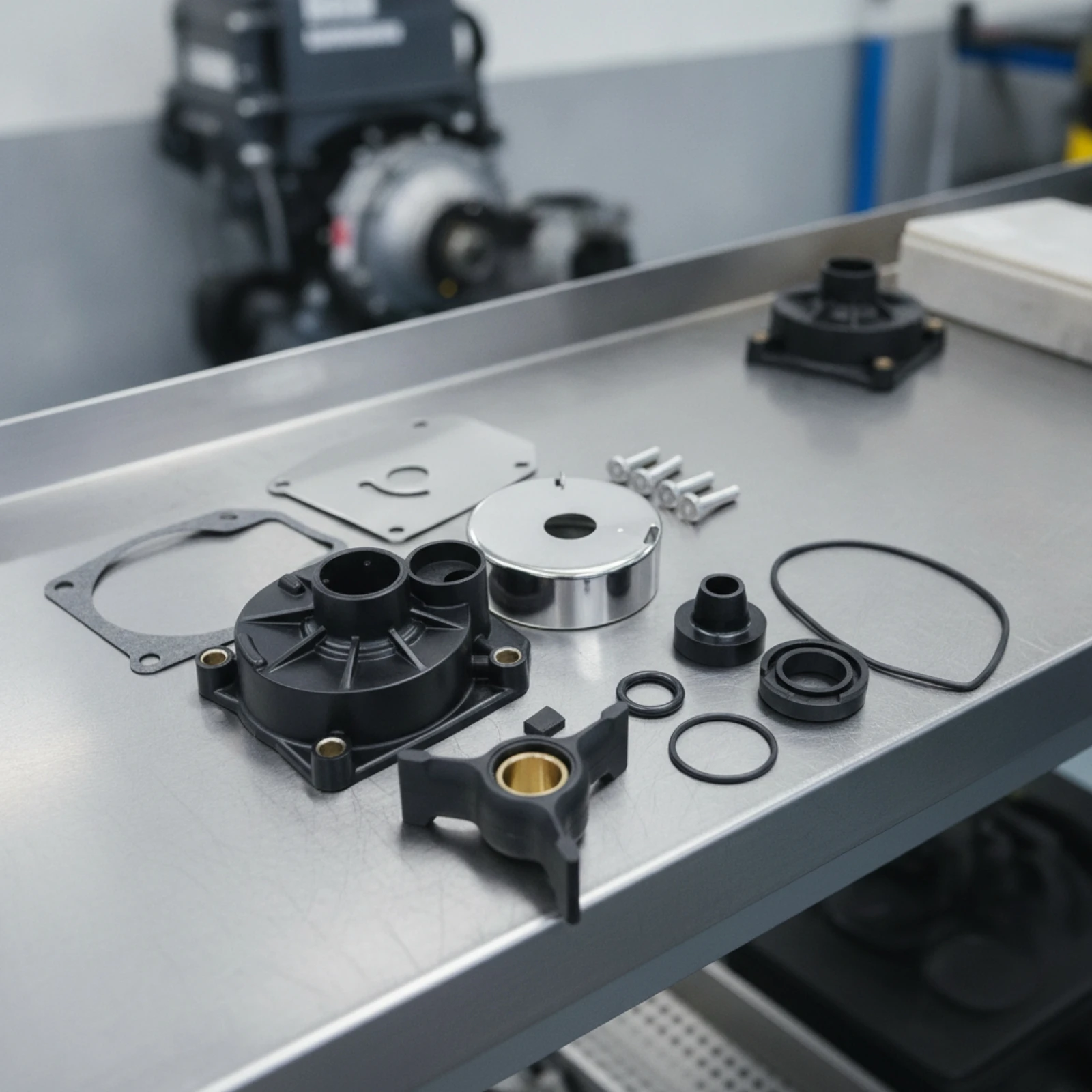 Boat Water Pump Impeller Repair Kit Reliable Rebuild Kit with Housing and Hardware for Garage Maintenance Tasks