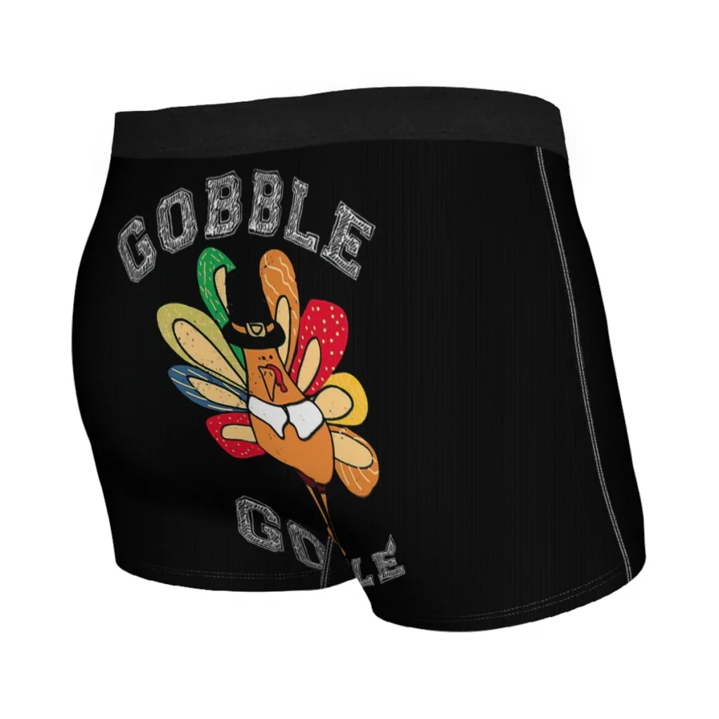 Gobble The Grandma Turkey Thanksgiving Underpants Breathbale Panties Male Underwear Ventilate Shorts Boxer Briefs