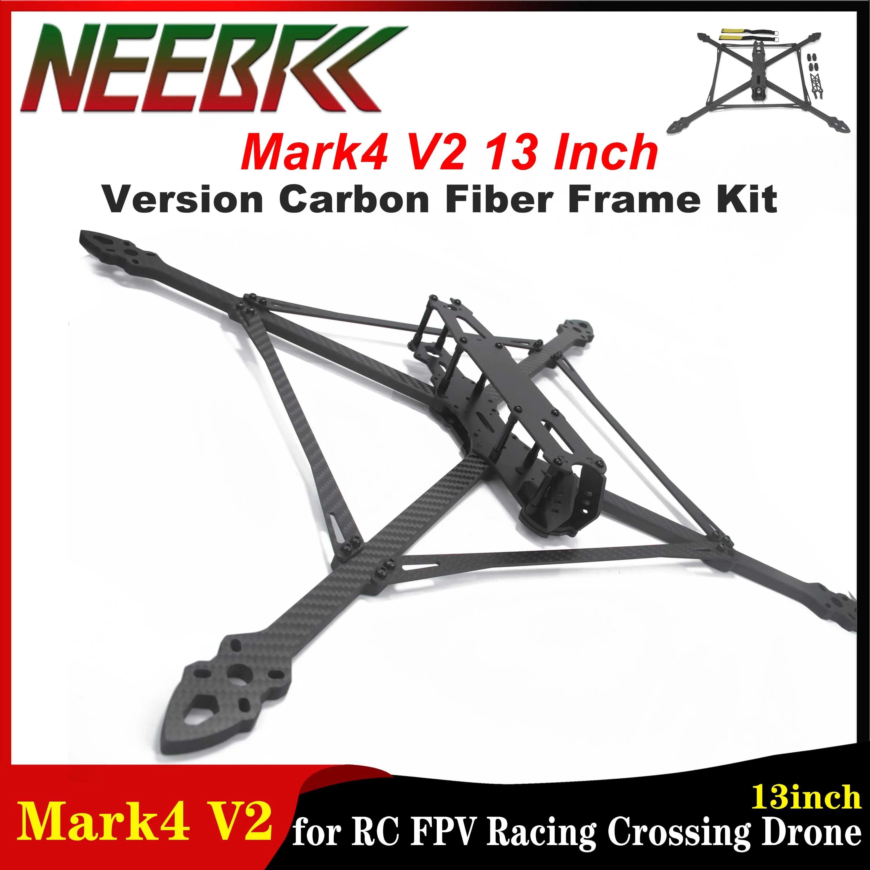 1세트 마크4 V2 13인치 버전 카본 파이버 RC FPV 레이싱 크로싱 드론 카본 프레임 DIY 마이크로 미니 FPV 쿼드콥터 프레임 키트