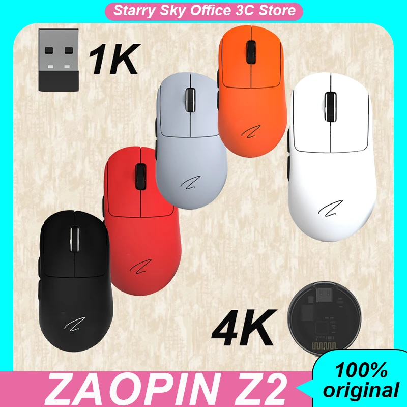 

Zaopin Z2 Gaming Mouse Wireless 3mode 1k/4k Paw3395 With Hot Swappable Microswitch Base Ergonomics Gaming Mouse Laptop Mice Gift