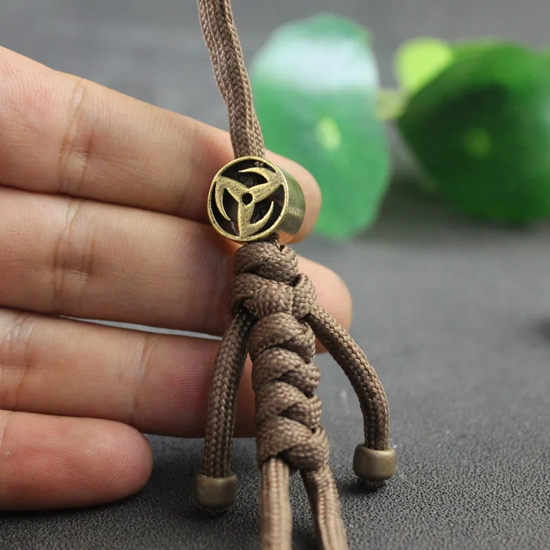 Brass Wind and Fire wheel Knife Bead EDC Outdoor DIY Paracord Accessories Woven Bracelet Charm Lanyard Pendant Hanging Jewelry