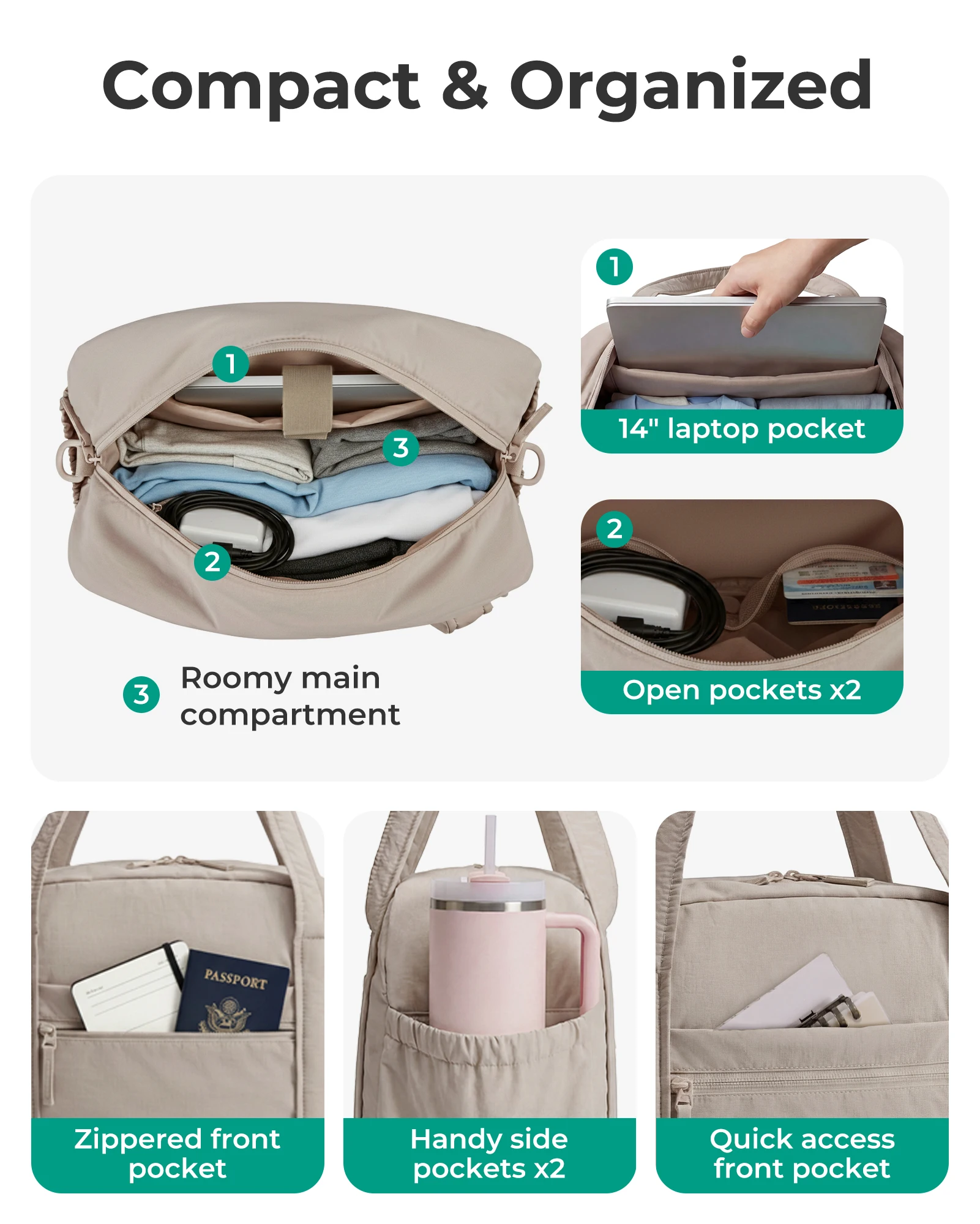 BAGSMART 拡張可能なパーソナルアイテムトラベルバッグ - Outdoor Sport Bag のレビューと価格