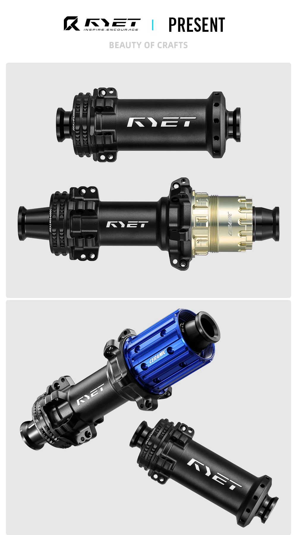 Moyeux VTT Super Light En Céramique 72T - Compatible Frein à Disque Boost 148 - Roulements Céramique - Pour Shimano/SRAM - Neuf