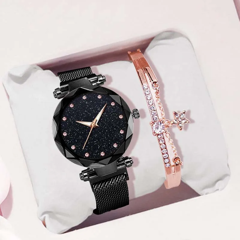 

2022 Women Watches Bracelet Starry Sky Luxury Rose Gold Fashion Ladies Watches Women's Quartz Wristwatch Watchproof reloj mujer