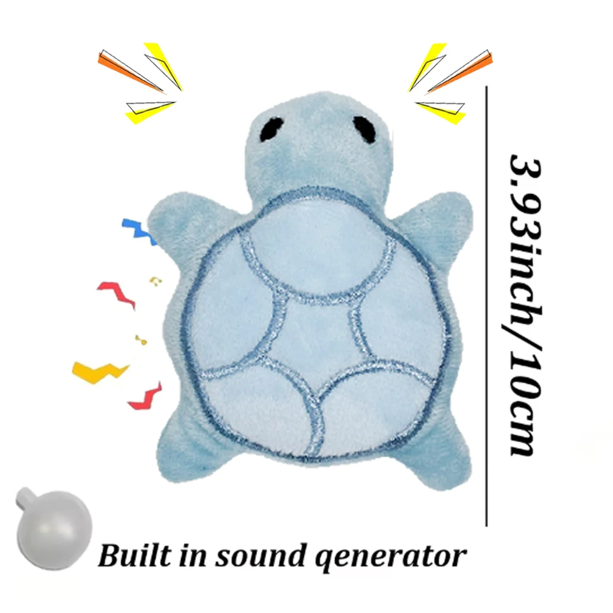 1Pc Pet Mini Sound-Producing Fur Toy Soft Cute Turtle-shaped Gentle Gor Alleviating Discomfort During Puppy's Tooth Eruption