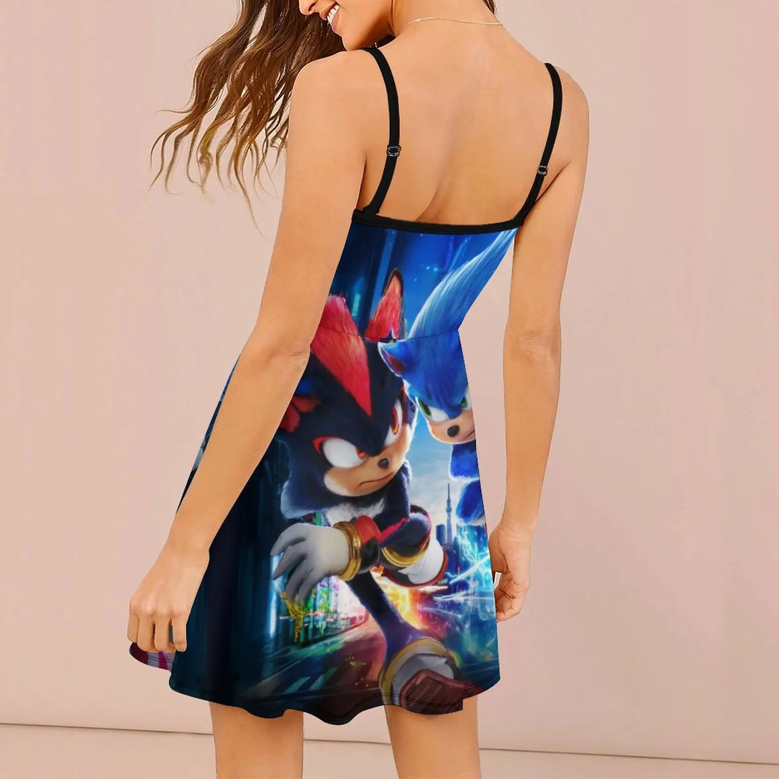 Sexy  The Blue Blur Speed of Sound Hedgehog Sonic El Erizo (339) Women's Sling Dress Humor Graphic  Parties  Woman's Gown Strapp