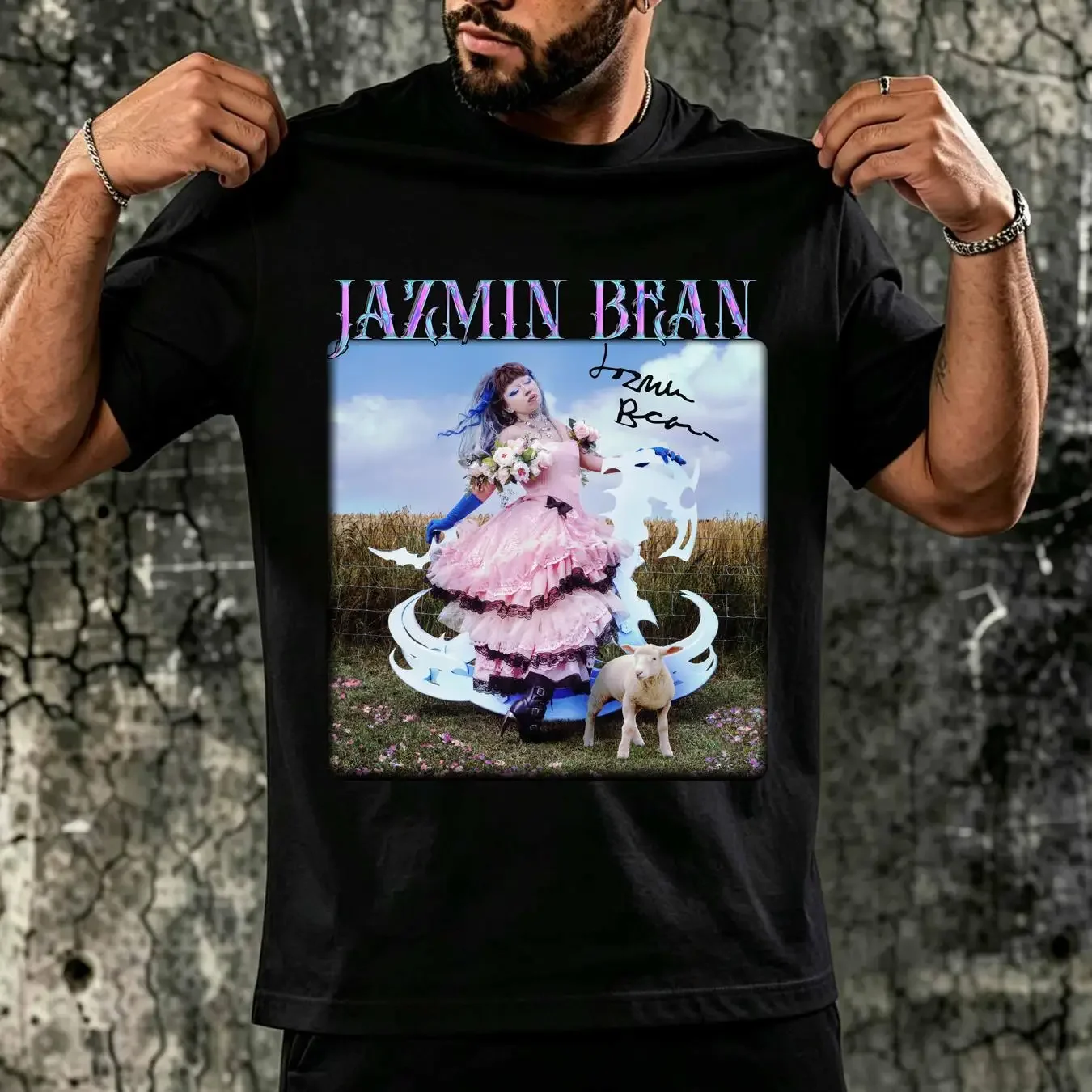 washed T Shirt Rare Jazmin Bean Traumatic Livelihood Album New Black S 4XL P417 long sleeves vintage Washed Stretched Casual