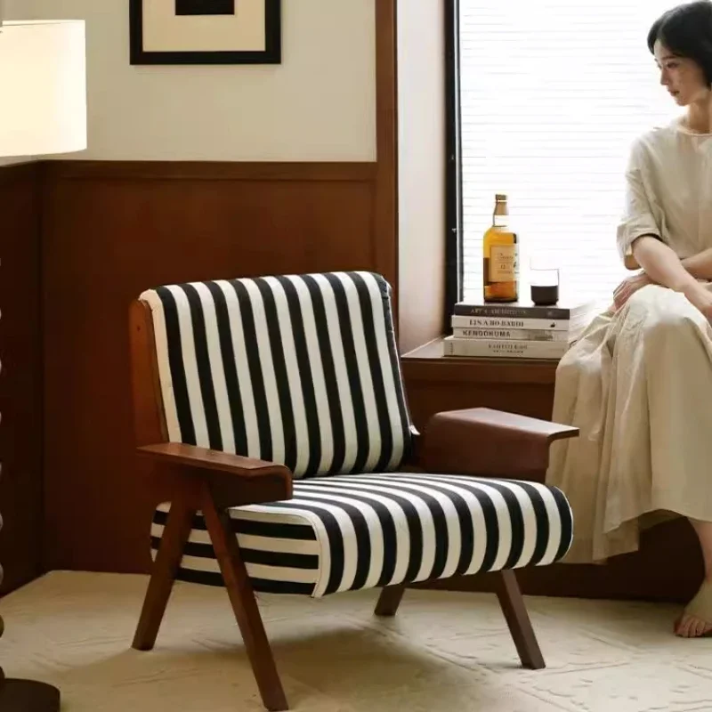 

ZNordic Individual Living Room Chairs Arm Modern Wooden Comfortable Living Room Chairs Wooden Balcony Fauteuil Patio FurnitureZ