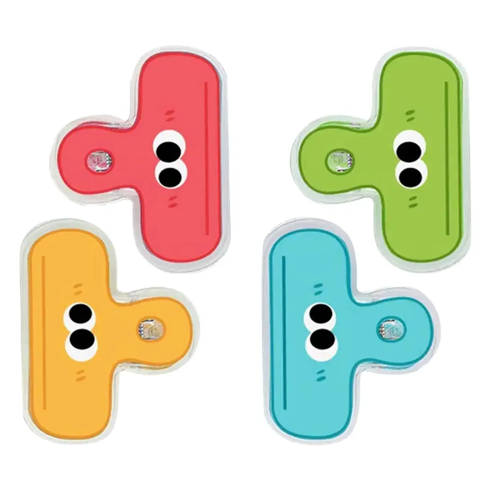 

4pcs Cute Cartoon Mini Binder Multifunctional Office Home School Stationery Unique Expression Eyes Reusable Bag Sealing