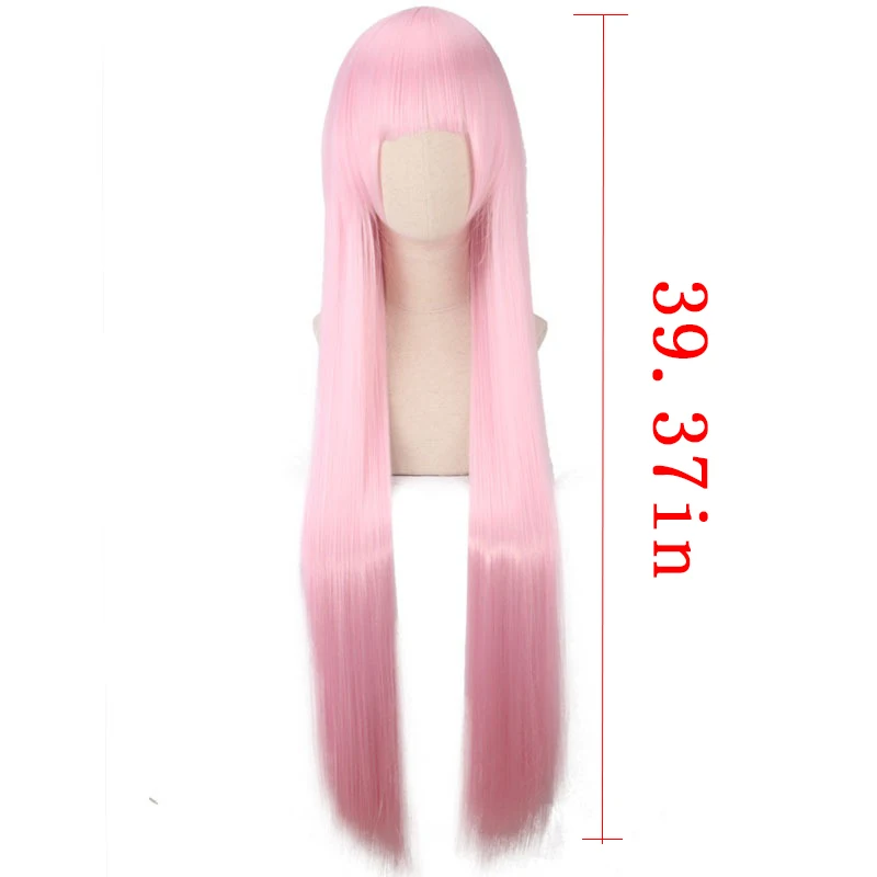 Nul Twee Rol Hoofddeksels Anime DARLING in De FRANXX Heroine Modellering Pruik Podium Rollenspel Hoofddeksels Anime Roze Lang Haar Pruik Cover