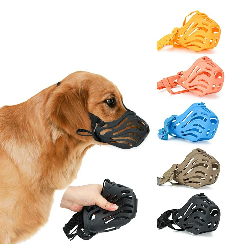 Silicone Dog Mouth Adjustable with Anti-Barking Pet Mouth Anti-Licking Medium and Large Dog Pet Supplies Accessories