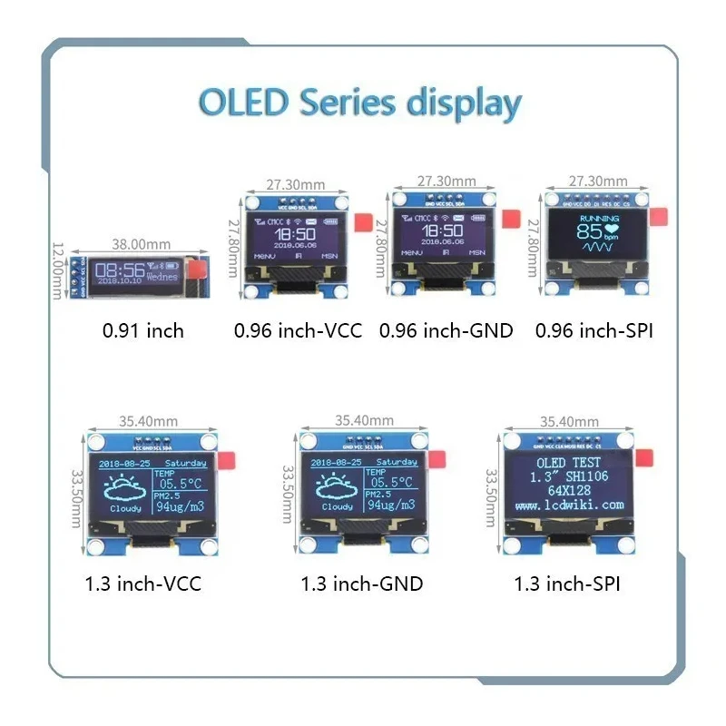 

OLED-модуль IIC I2C SPI 128X64 I2C SSD1306 0,91, 0,96 дюйма