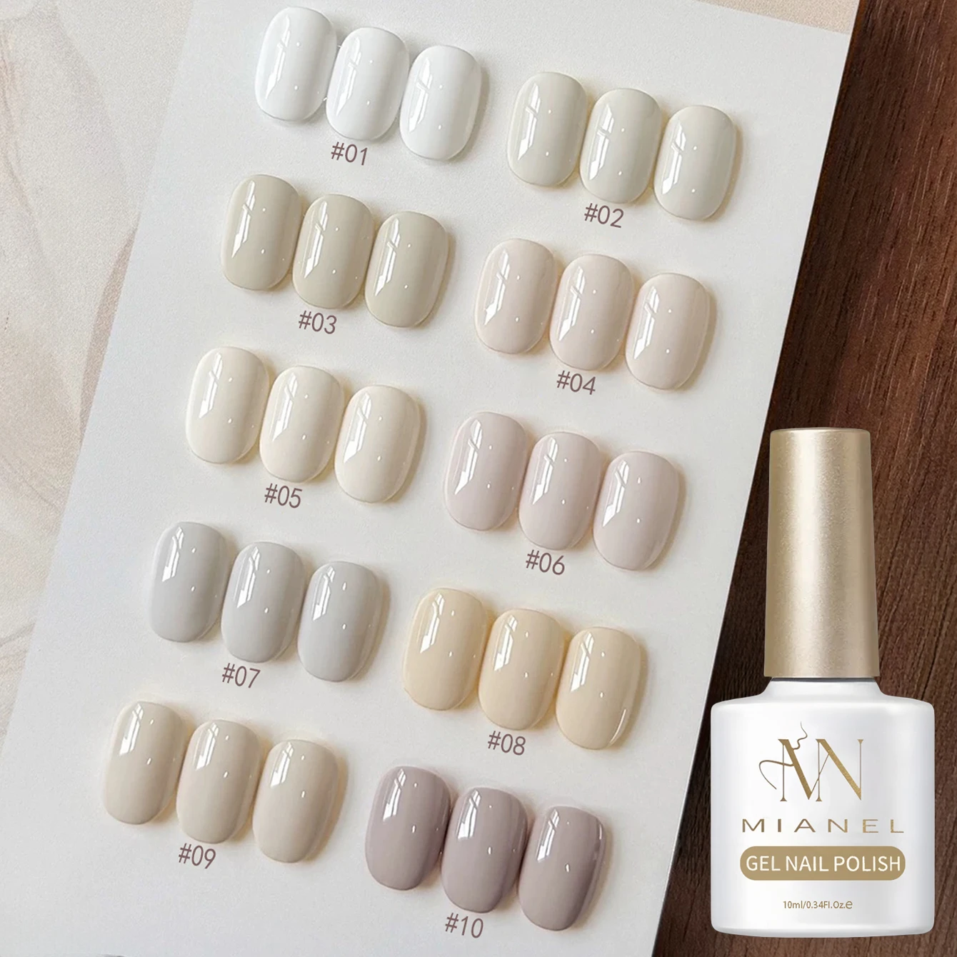 

MIANEL 10ml Cloudy White Series Jelly Gel Nail Polish 2026 New High-Saturation Yogurt White Nails One-Coat Coverage