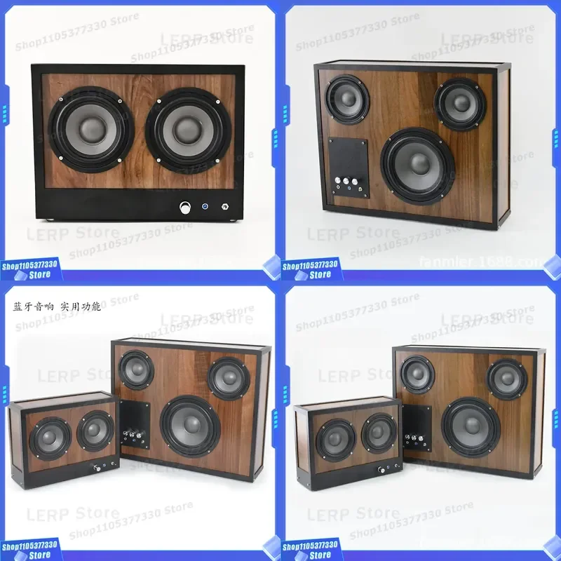 Modern Light Luxury Wooden Bluetooth Speaker Subwoofer Desktop Audio Ornament for Living Room Decoration Simple Model Design