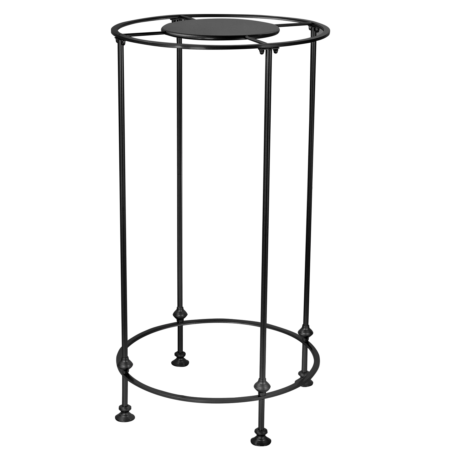 

Round Clothing Rack Garment Display Retail Rack with Topper Rotatable Boutique Clothing Rack Multi-Purpose Metal Shelf