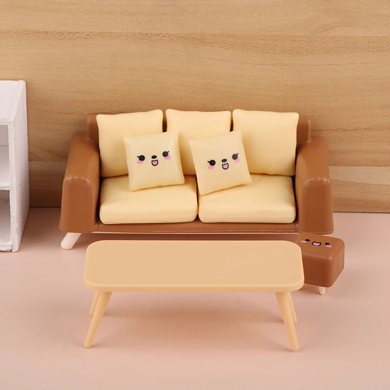 Mini Mesa de té para casa de muñecas, silla, sofá, modelo de casa de muñecas, decoración de sala de estar, accesorios de muebles, 1/12