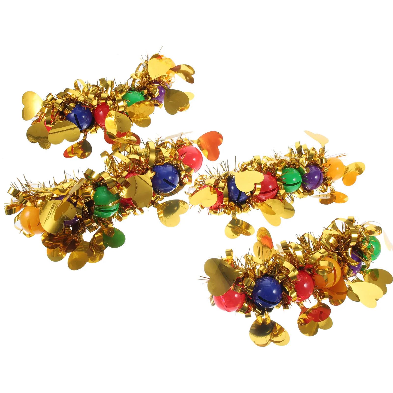 Kids Cheerleading Wristbands 4 Piece Sequin Flower Bell Bracelets for Dance Stage Performance Costume