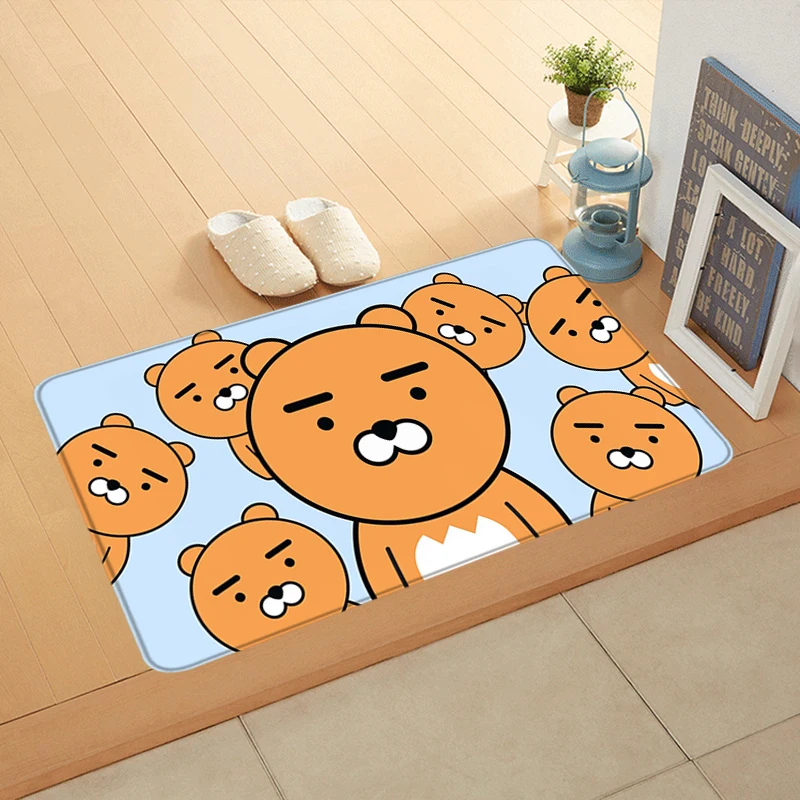 Doormat Flannel Floor Mat Indoor Foot Rug Kakao Friends Bedside Mats Kitchen Corridor Water Absorbent Carpet Ideal Balcony Decor