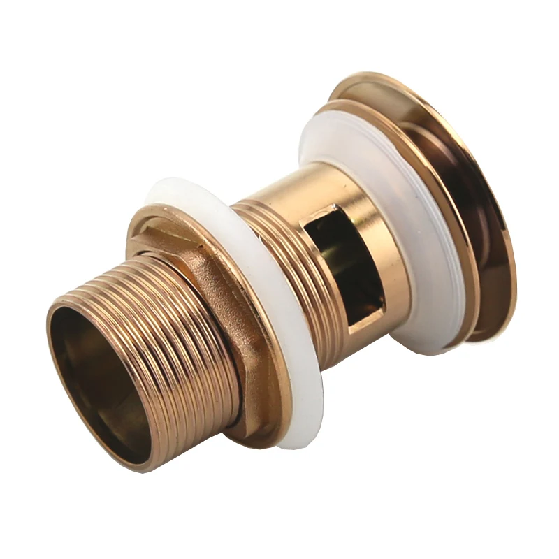 CDBM Brass Pop‑Up Basin Drain, Rose Gold Large Cover Sink Stopper With Overflow Hole XSQ‑007 view 4