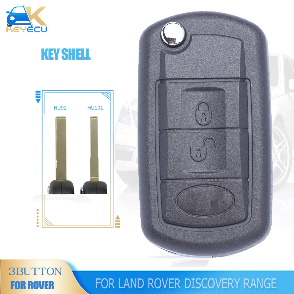 

KEYECU 3 Button Car Remote Control Key Shell Case Flip Key Housing Cover for Land Rover Discovery Range Rover LR3 Sport