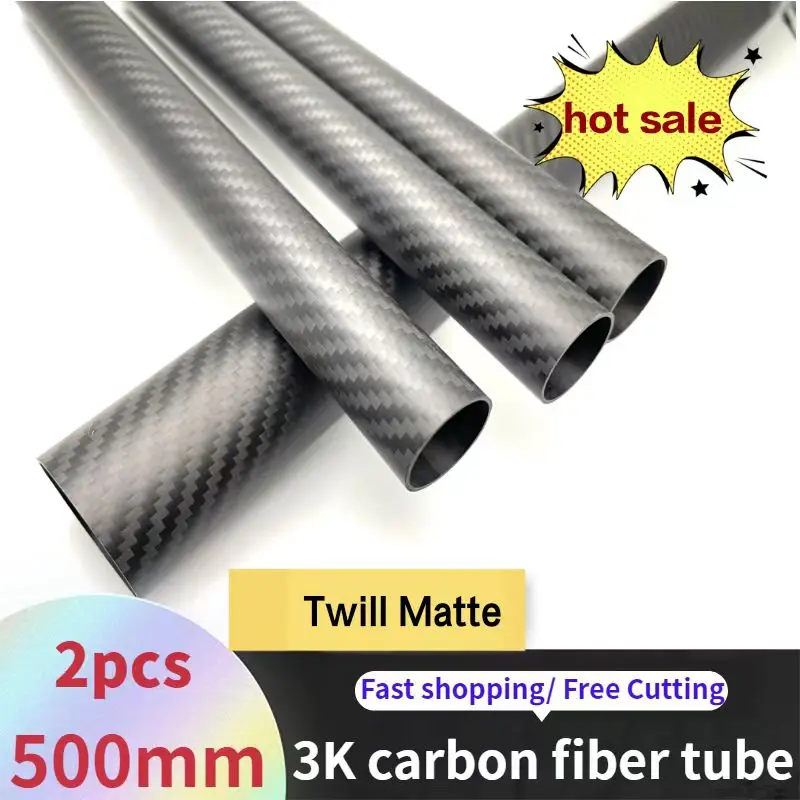 

3k Carbon Fiber Tube Length 500mm 2pcs Twill Matte High Quality Carbon Fiber Tube Free Delivery For Model Airplanes And Kites