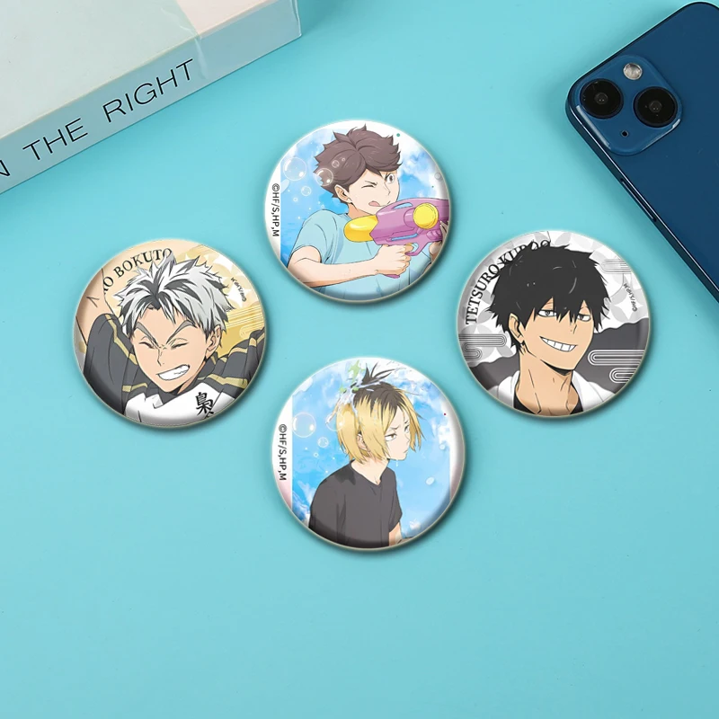 Hinata Shoyo Tobio Kageyama Sugawara Koushi Comic Badge Volleyball Cartoon Creative Enamel Pins for Backpack Jewelry Accessories