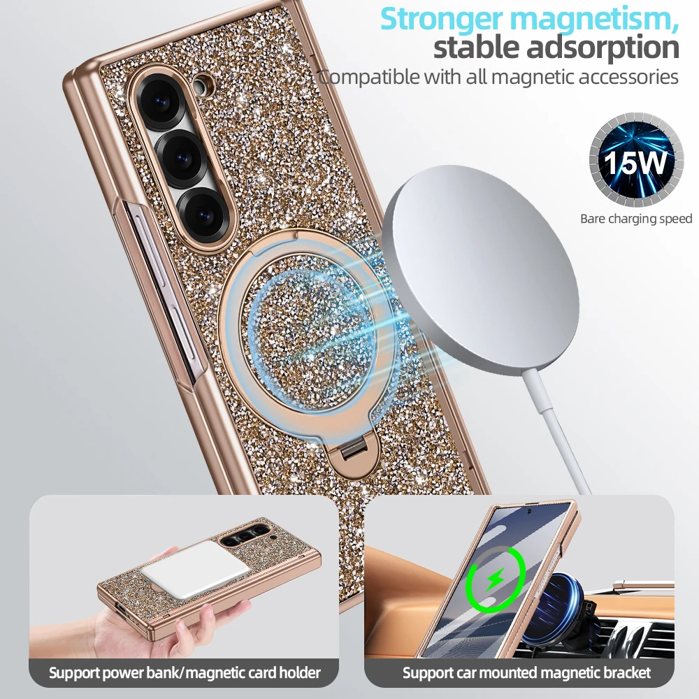 삼성 Z 폴드 7 6용 고급 360도 회전 브래킷 마그 - Tempered Glass Screen 리뷰 및 가격